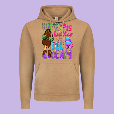 Life Is Better With Ice Cream Vintage Hoodie Designed By Nancycooperartshop