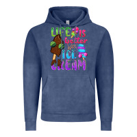Vintage Denim Life is better with ice cream Vintage Hoodie - NancyCooperArtShop