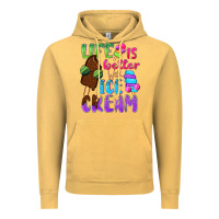 Vintage Mustard Life is better with ice cream Vintage Hoodie - NancyCooperArtShop