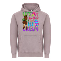 Vintage Zinc Life is better with ice cream Vintage Hoodie - NancyCooperArtShop