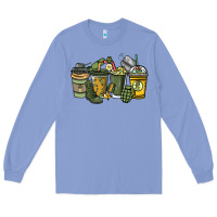 Colony Blue Army coffee cups 4th of july Long Sleeve Tee - HowdyJamesFarm