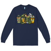 Navy Army coffee cups 4th of july Long Sleeve Tee - HowdyJamesFarm