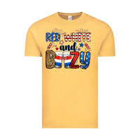 Vintage Mustard red white and boozy Vintage Tee - RanaPortraitStore