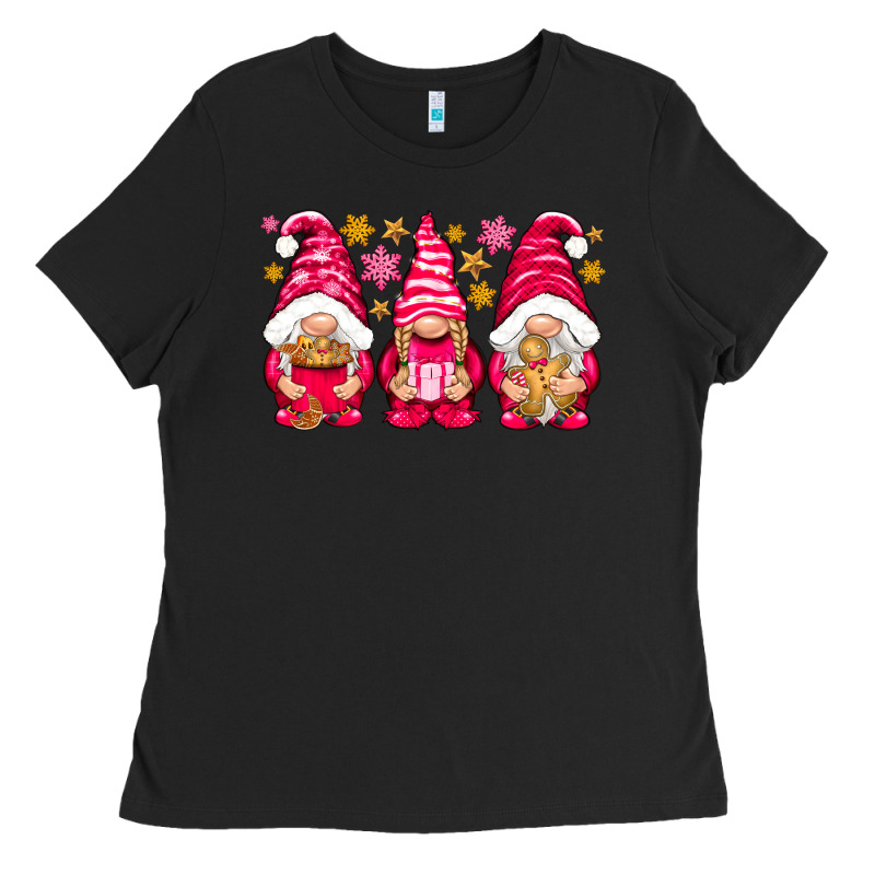 Pink Christmas Gnomes Ladies Tee by NancyCooperArtShop | Teevron