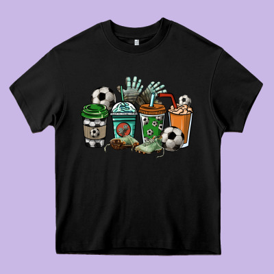 Soccer Coffee Cups Heavy Core Tee Designed By Nancycooperartshop