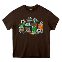 Chocolate Brown soccer coffee cups Heavy Core Tee - NancyCooperArtShop