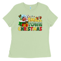 Matcha Small town Christmas Ladies Tee - NancyCooperArtShop