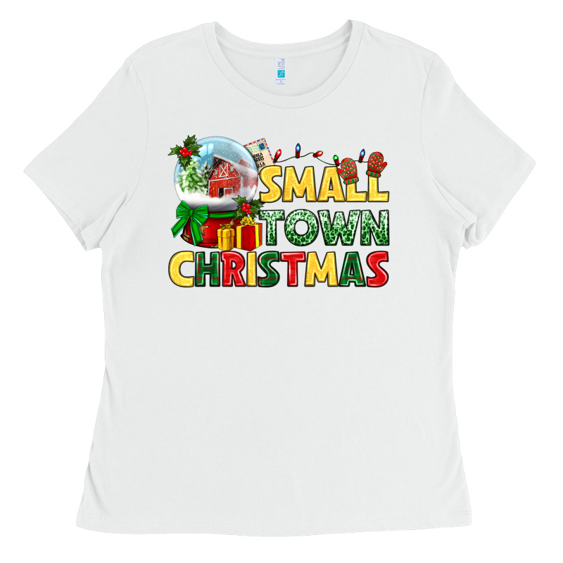 Small Town Christmas Ladies Tee by NancyCooperArtShop | Teevron