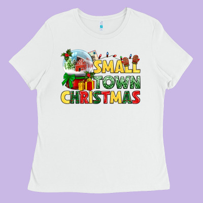 Small Town Christmas Ladies Tee Designed By Nancycooperartshop