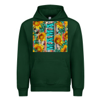 Forest Green mama wıth sunflowers and gemstone Urban Hoodie - Artiststas