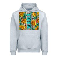 Heather Grey mama wıth sunflowers and gemstone Urban Hoodie - Artiststas