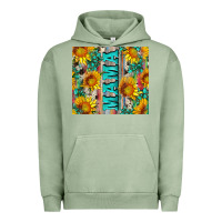 Pigment Oil Green mama wıth sunflowers and gemstone Urban Hoodie - Artiststas