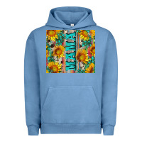 Pigment Pebble Blue mama wıth sunflowers and gemstone Urban Hoodie - Artiststas