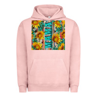 Pigment Salmon mama wıth sunflowers and gemstone Urban Hoodie - Artiststas