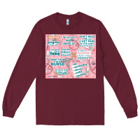 Burgundy funny nurse Long Sleeve Tee - TumblerDesignByShophia