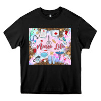 Black nurse life Heavy Core Tee - MaliasSmallBusiness