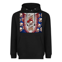 Black Baseball Mom Heavyweight Hoodie - CowhideDigitalArt