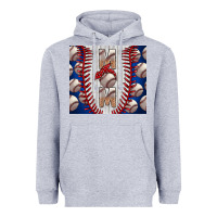 Heather Grey Baseball Mom Heavyweight Hoodie - CowhideDigitalArt