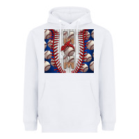 White Baseball Mom Heavyweight Hoodie - CowhideDigitalArt