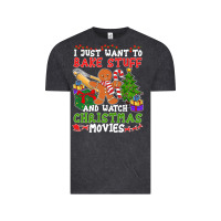 Vintage Black I Just Want To Bake Stuff And Watch Christmas Movies Vintage Tee - minhPixels