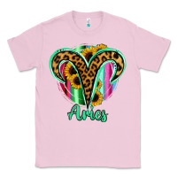 Bubblegum Pink Aries Zodiac Sign Sunflower Leopard Serape Classic Tee - RanaPortraitStore
