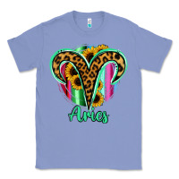 Colony Blue Aries Zodiac Sign Sunflower Leopard Serape Classic Tee - RanaPortraitStore