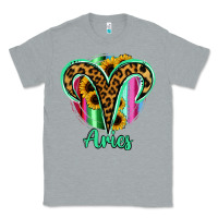 Heather Grey Aries Zodiac Sign Sunflower Leopard Serape Classic Tee - RanaPortraitStore