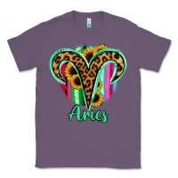 Lavender Aries Zodiac Sign Sunflower Leopard Serape Classic Tee - RanaPortraitStore
