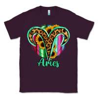 Plum Aries Zodiac Sign Sunflower Leopard Serape Classic Tee - RanaPortraitStore