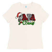 Bone Papa Claus with christmas lights and mistletoe Ladies Tee - NancyCooperArtShop