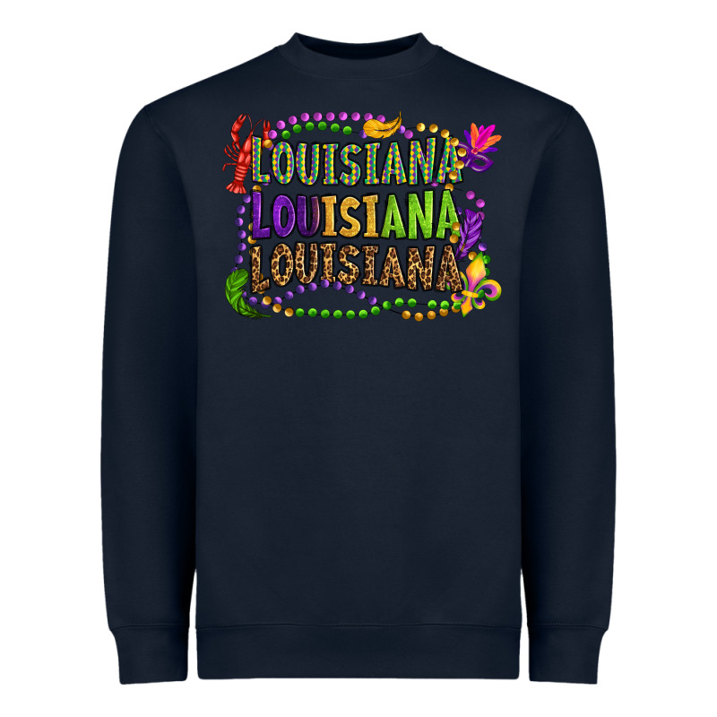 Louisiana Louisiana Louisiana Mardi Gras Heavyweight Sweatshirt by OliviaCreatesArt | Teevron