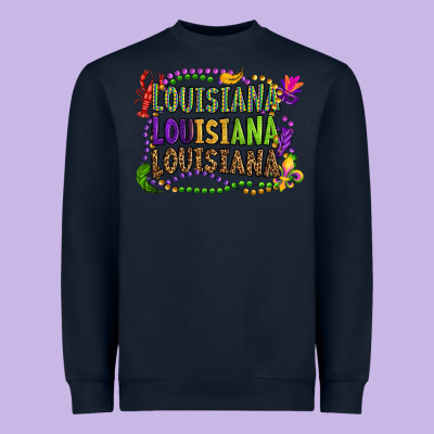 Louisiana Louisiana Louisiana Mardi Gras Heavyweight Sweatshirt Designed By Oliviacreatesart