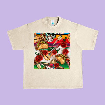 Mexican  Seamless Pattern Urban Heavy Tee Designed By Texasbilliewilder