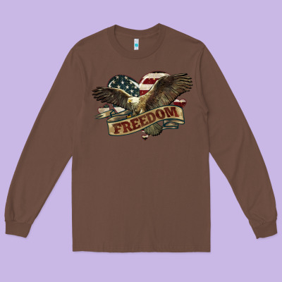 Freedom America Eagle 4th Of July Long Sleeve Tee Designed By Howdyjamesfarm