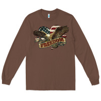 Chestnut Freedom America Eagle 4th of july Long Sleeve Tee - HowdyJamesFarm