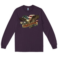 Plum Freedom America Eagle 4th of july Long Sleeve Tee - HowdyJamesFarm