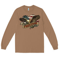 Toasted Coconut Freedom America Eagle 4th of july Long Sleeve Tee - HowdyJamesFarm