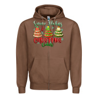 Chestnut snow flakes and christmas cakes Zipper Hoodie - FaDigitalArtStudio