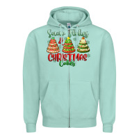 Seafoam snow flakes and christmas cakes Zipper Hoodie - FaDigitalArtStudio