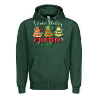 Sports Green snow flakes and christmas cakes Zipper Hoodie - FaDigitalArtStudio
