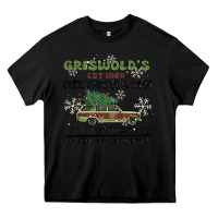 Black christmas tree farm Heavy Core Tee - MaliasSmallBusiness