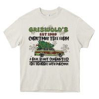 Cream christmas tree farm Heavy Core Tee - MaliasSmallBusiness