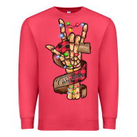 Cardinal merry christmas skeleton hand Premium Sweatshirt - CowhideDigitalArt