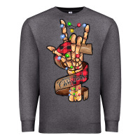 Charcoal Heather merry christmas skeleton hand Premium Sweatshirt - CowhideDigitalArt