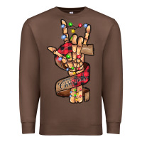Chestnut merry christmas skeleton hand Premium Sweatshirt - CowhideDigitalArt