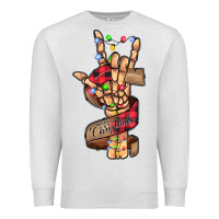 Oatmeal Heather merry christmas skeleton hand Premium Sweatshirt - CowhideDigitalArt