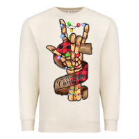 Sandshell merry christmas skeleton hand Premium Sweatshirt - CowhideDigitalArt