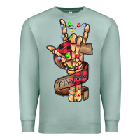 Seafoam merry christmas skeleton hand Premium Sweatshirt - CowhideDigitalArt
