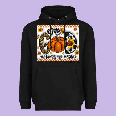 With God All Things Are Possible Heavyweight Hoodie Designed By Cowhidedigitalart