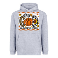 Heather Grey With God All Things Are Possible Heavyweight Hoodie - CowhideDigitalArt